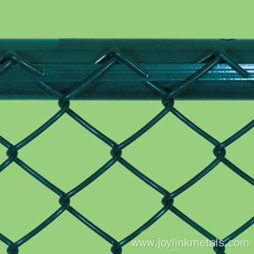 green and black coated chain link mesh
